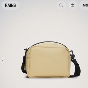 NWT Rains box bag in color sand with crossbody strap included $110